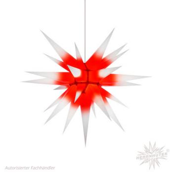 Herrnhuter Stern I7 weiß mit rotem Kern